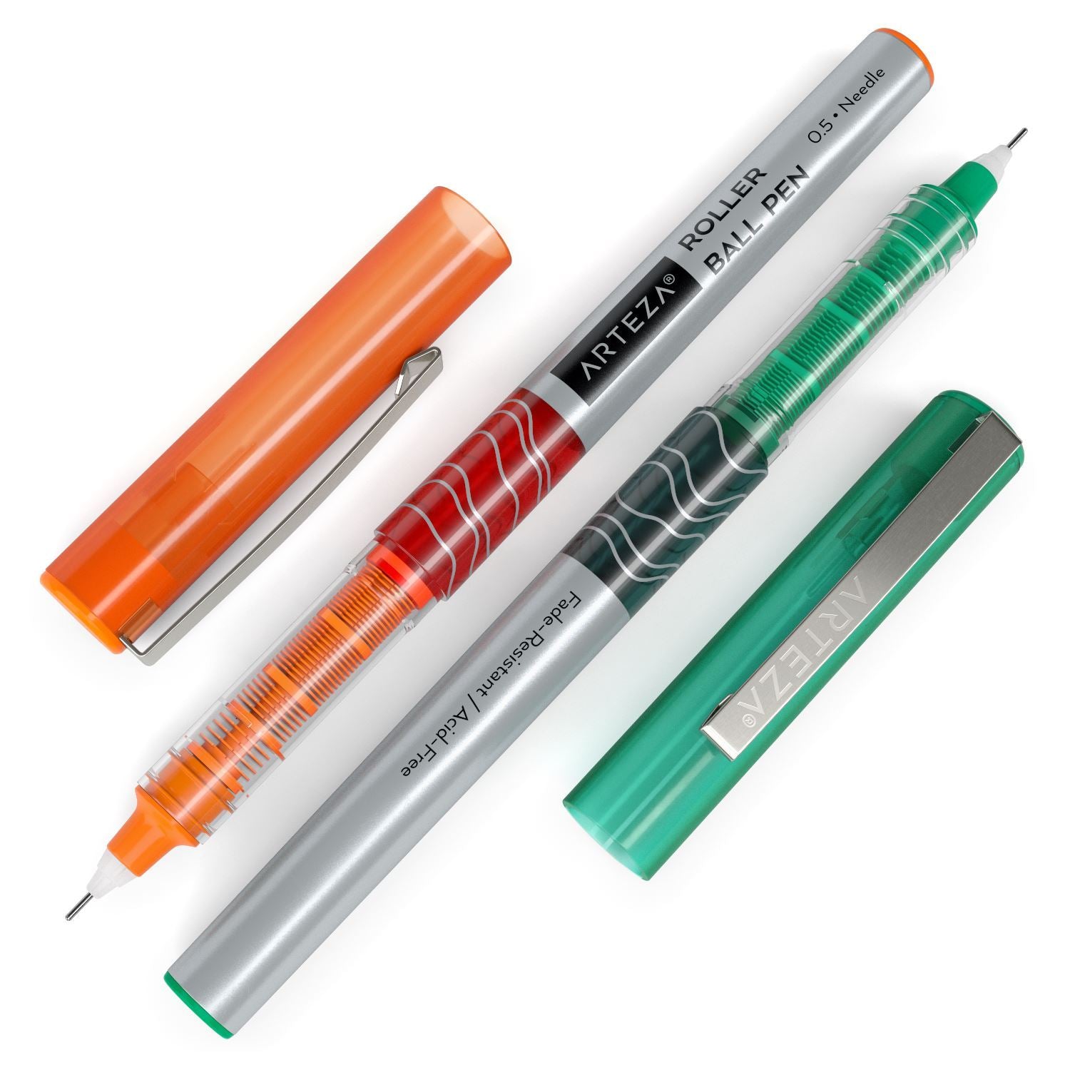 Roller Ball Pens, Multicolor, 0.5mm Needle Nib - Set of 24 –